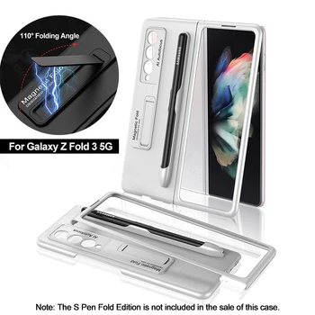 Ултра тънък Калъф-поставка GKK За Samsung Galaxy Z Fold 3 5G Със Слот за писалка, Удароустойчив Твърд Калъф За Samsung Z Fold 3 Case